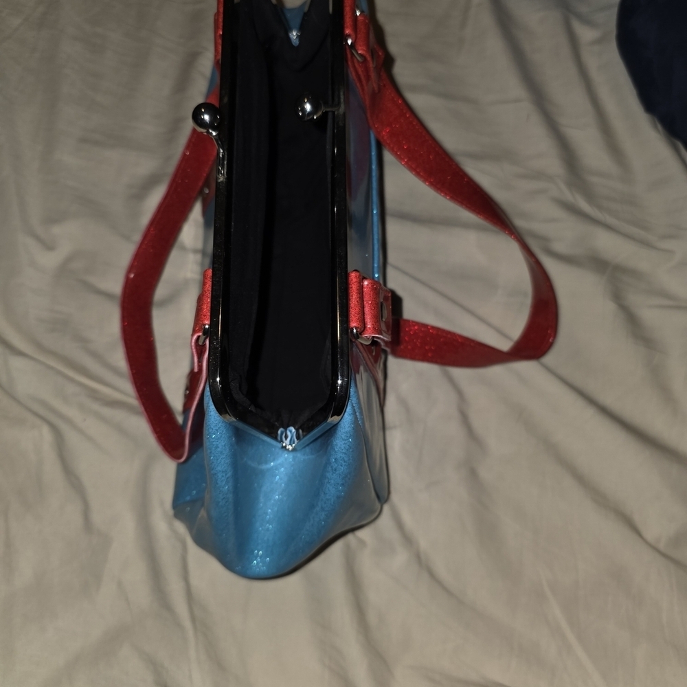 Made By HOLD FAST. Sparkling Blue and Red Shoulder Bag - Picture 13 of 16